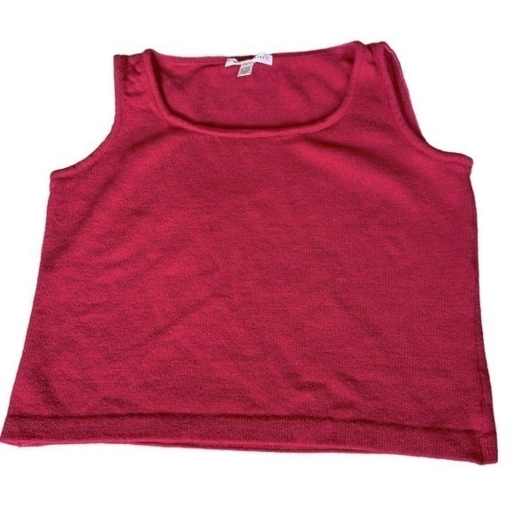 St. John Santana Knit Wool Blend Scoop Neck Fuschia Pink Tank Top Size Small - Picture 1 of 7